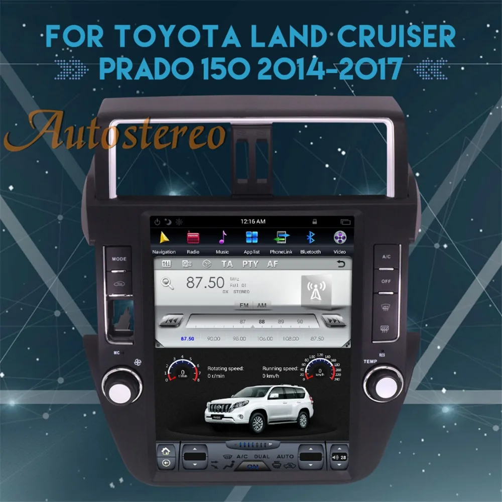 

Android 7.1 Tesla style Big Screen Car GPS Navigation For TOYOTA Land Cruiser Prado 150 2014+ headunit multimedia No DVD Player