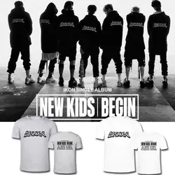 KPOP корейской моды IKON NEW KIDS начать альбом концерт хлопок Футболка K-POP футболки топы PT490