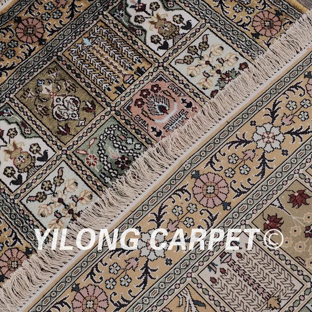 Yilong 2.5 'x4 "Восточный ковер шелка сад Vantage изысканный традиционный Тебриз шелковый ковер (YHW233B2.5x4)