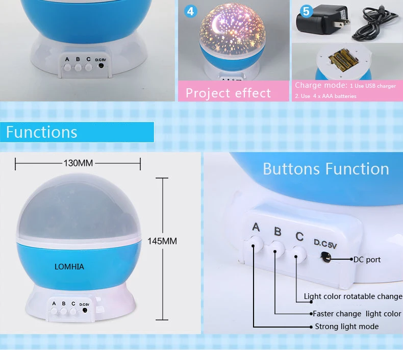 Projector Night Light LED Star Master Sky Lamp  16