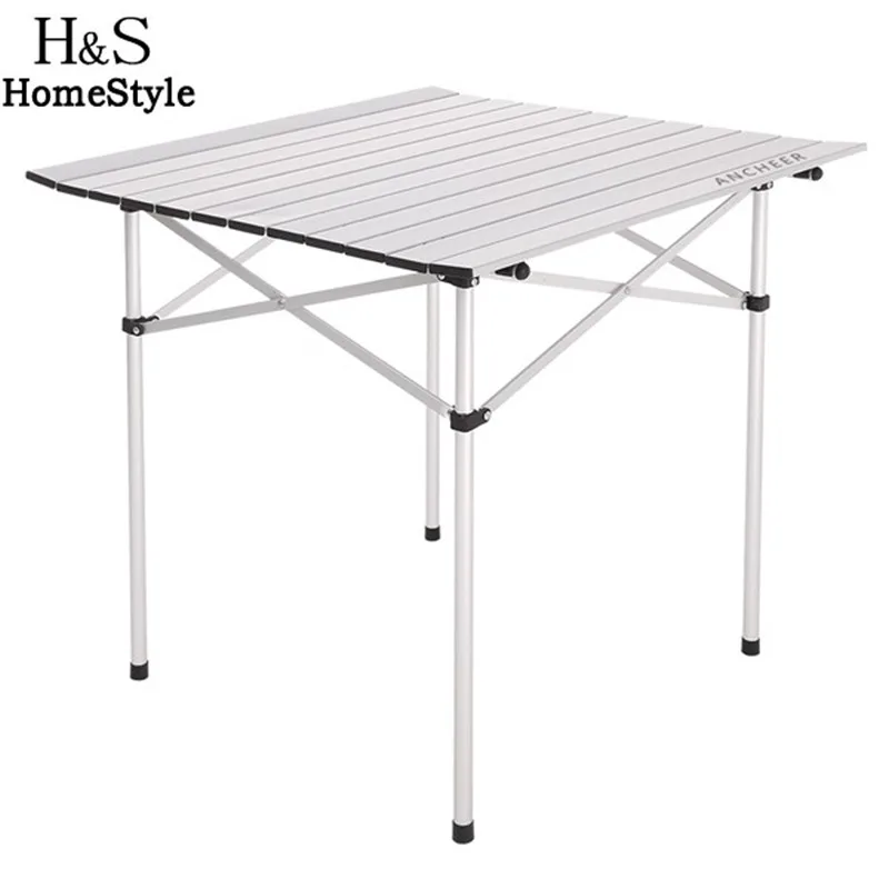 Homdox 69.5 x 68cm size Aluminum alloy structure Folding table for outdoor dinner Picnic party Garden Yard Furniture N20A