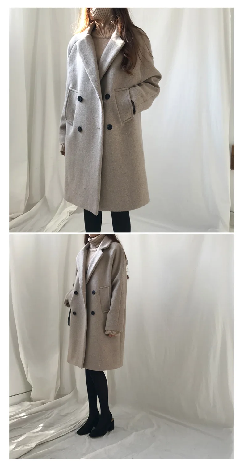 Hodisytian inverno moda feminina lã mistura solto