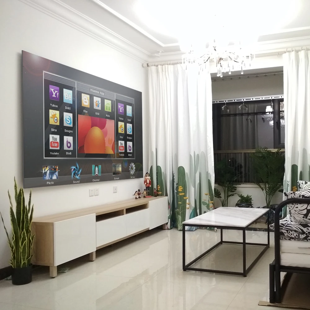 BYINTEK 100 120 130 بوصة عاكس النسيج العارض الإسقاط شاشة تعزيز سطوع ل K1 K2 K7 K9 M1080 P8I P10 p12 R15