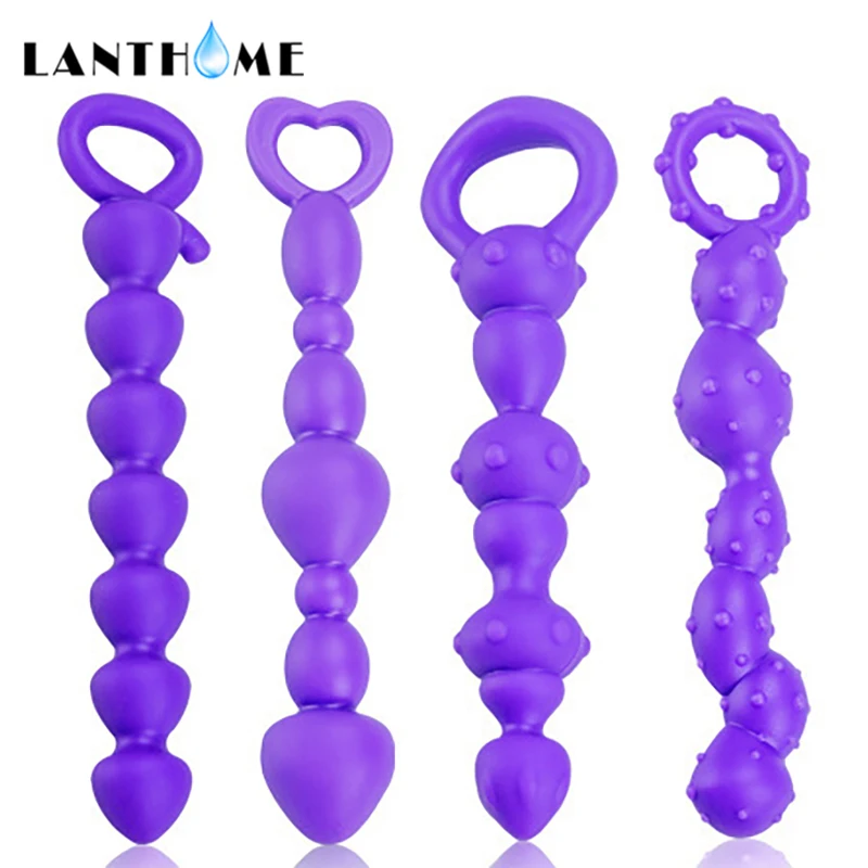 4 Types Anal Butt Plug G Point Stimulation Silicone Big Pull Beads Sex Shop for Gays Masturbation Products Men and Women | Красота и