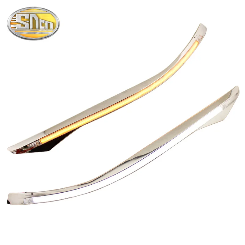 

For Chevrolet Cruze 2010-2014 , Car Styling LED Headlight Brow Eyebrow Daytime Running Light DRL With Yellow Turn signal Light