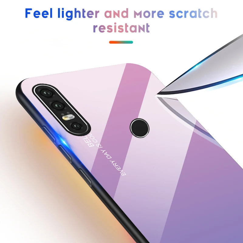 Градиентный чехол из закаленного стекла для Huawei Mate 20 10 Lite P20 P30 Pro Nova 3 3i 4 P Smart 2019 Honor
