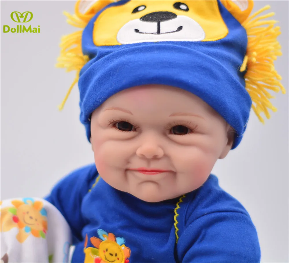 Reborn baby boy куклы 22 дюймов 55 см Силиконовые reborn baby doll игрушки для ребенка подарок bearhead Bebes reborn menino bonecas