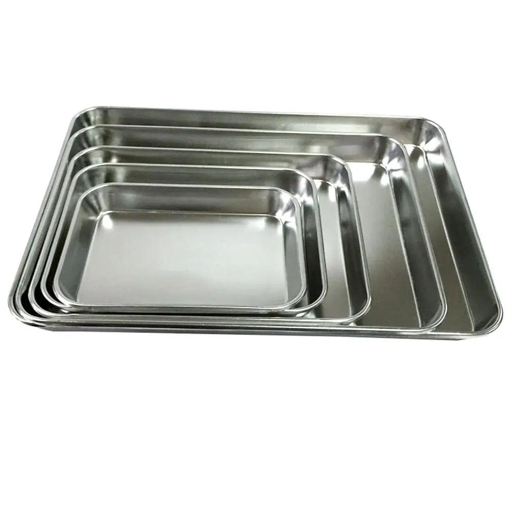 

Rectangle Bakeware Oven Pan Cake Cookies Pizza Stainless Steel Baking Tray Plate Baking Dishes and Pans useful