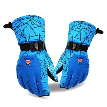 

Aotu 1 Paired man Outdoor Water Resistant Windproof Warm Skiing Snowboard Gloves (Size: One Size, Color: Blue)