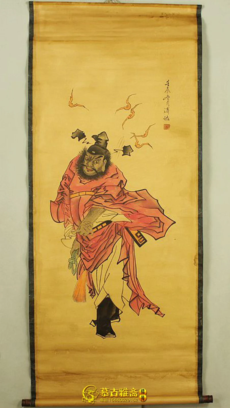 

Antique painting traditional Chinese scroll painting,old paper painting