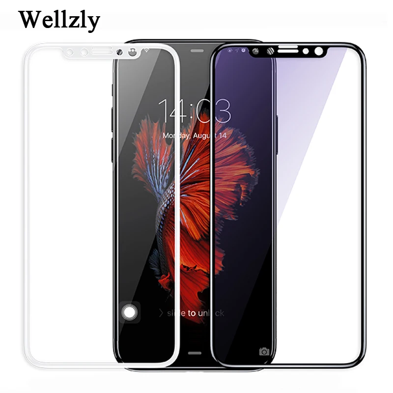 Wellzly 4 шт Упаковка 4D красный для iphone 7 Закаленное стекло пленка 8 протектор экрана x