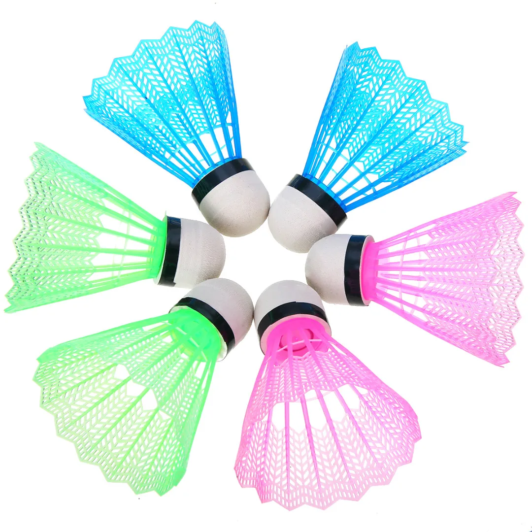 6Pcs High Quality Badminton Balls Colorful Portable Plastic Shuttlecocks Game Supplies For Leisure Indoor Outdoor Sport Training