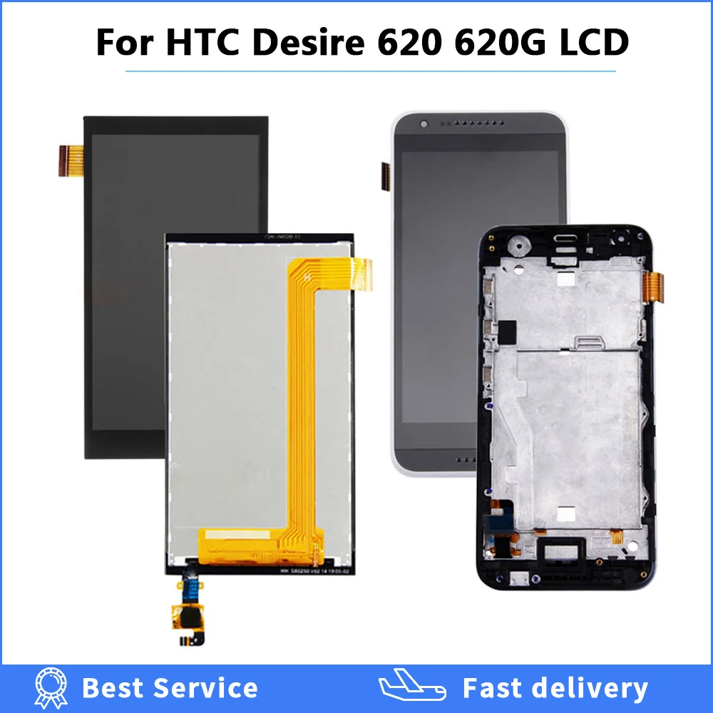 

5.0 Inch For HTC Desire 620G LCD Touch Screen with Frame For HTC Desire 620G Display Digitizer Replacement Parts 620 620U 620T