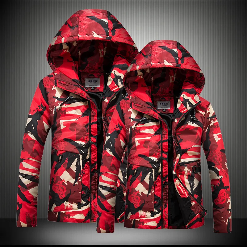 

b Jacket Men Winter Camouflage thermal thick parka Coat man Military Hooded Jacket outwear Couple cotton coat plus size S-8XL