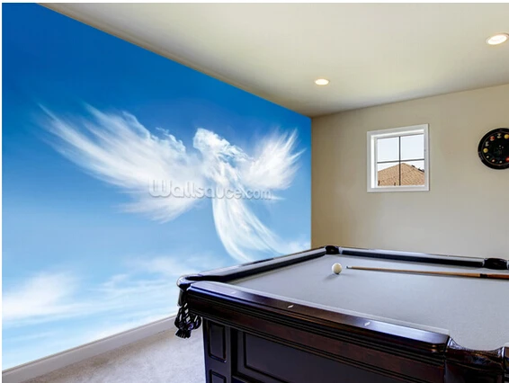 Текстиль на заказ обои. Ангел в облаках, 3D фотообои для гостиной спальни кухни стены водонепроницаемые обои