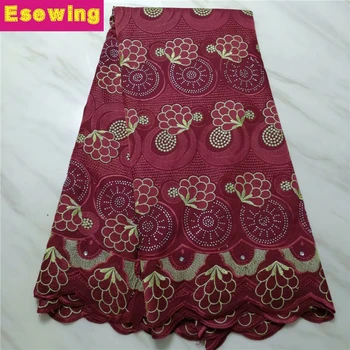 

Wine Cotton Lace Fabric 2019 Latest Swiss Voile Lace In Switzerland High Quality African Dry Voile Lace Fabric For Wedding Dress