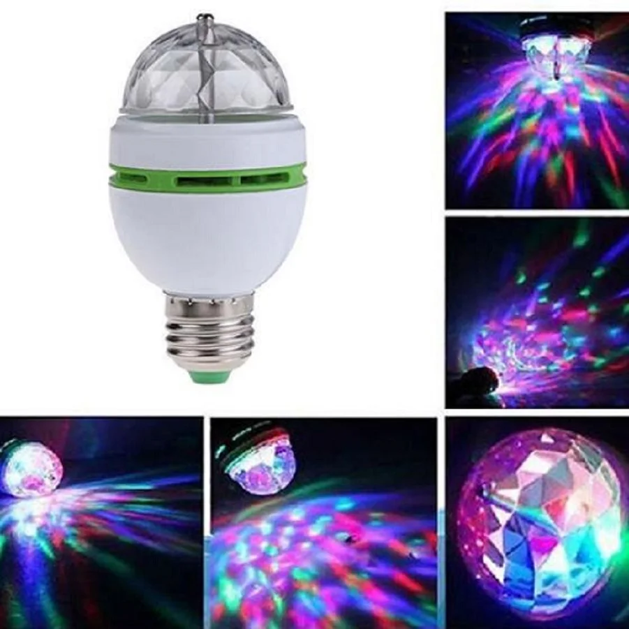 

TOPBRIGHT Cute Colorful 3W Auto Rotating RGB LED Bulb Housing Stage Light Party Disco Lamp