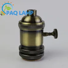 E27/E26 Aluminum Plating bronze Lamp holder electric light socket; lamp cap ;Lamp Bases ; adapter bronze color .knob switch