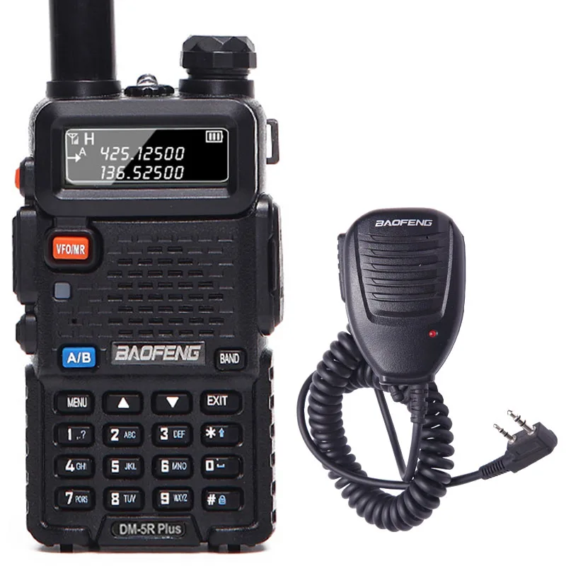 Baofeng DM-5R plus цифровая рация DMR Tier1 Tier2 Tier II Dual Time slot цифровая/аналоговая VHF/UHF двухстороннее радио - Цвет: add speaker