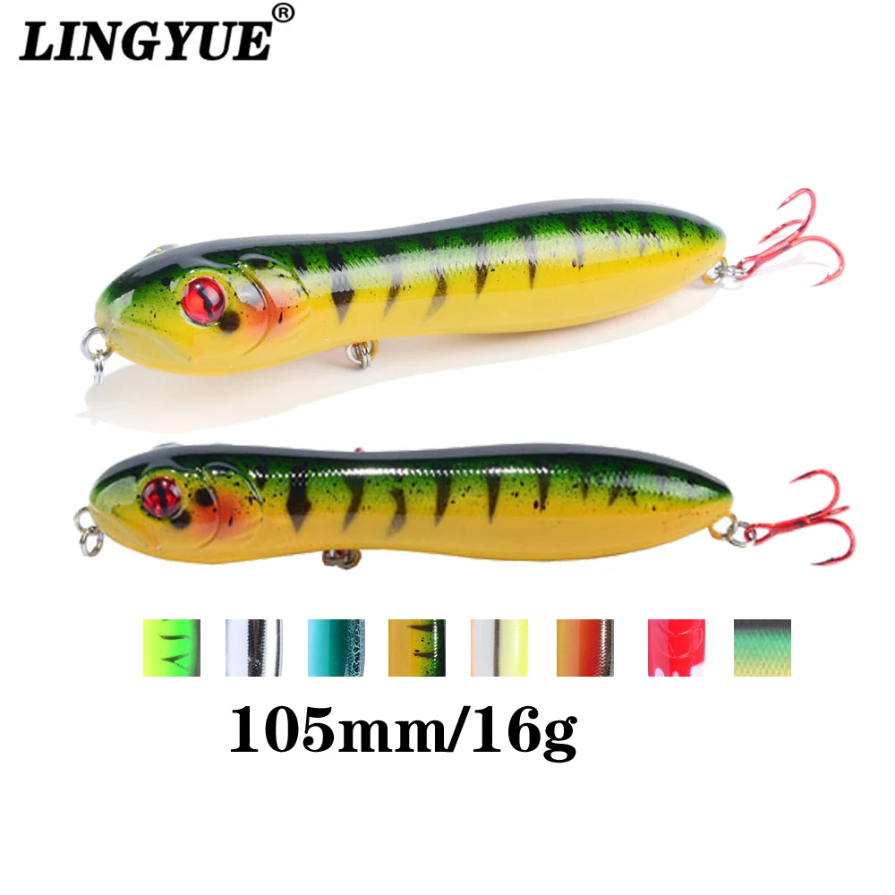 Popper Fishing Lures Top Water Pencil Baits Snake Head Wobblers Crankbaits