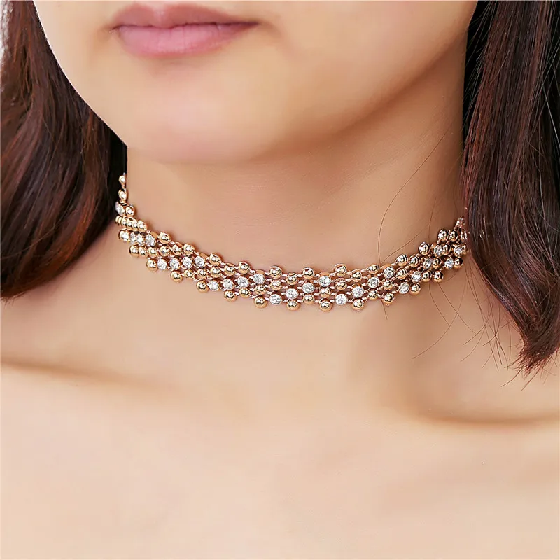 Módní dámské náhrdelník náhrdelník Champagne CCB Gold dámské řetízkové náhrdelníky módní šperky koler