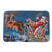 Ковер коврик из полиэстера Рождество HD Печатный Нескользящий Впитывающий Коврик для ванны домашний Декор многоцветный 40*60 см Рождественский коврик с принтом Oct29