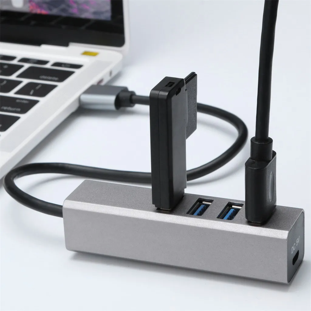 

USB 3.0 4 Port Hub Cable With Micro USB Charging Port Fast Data Transfer USB Hub USB C HUB Type C HUB Ethernet Adapter