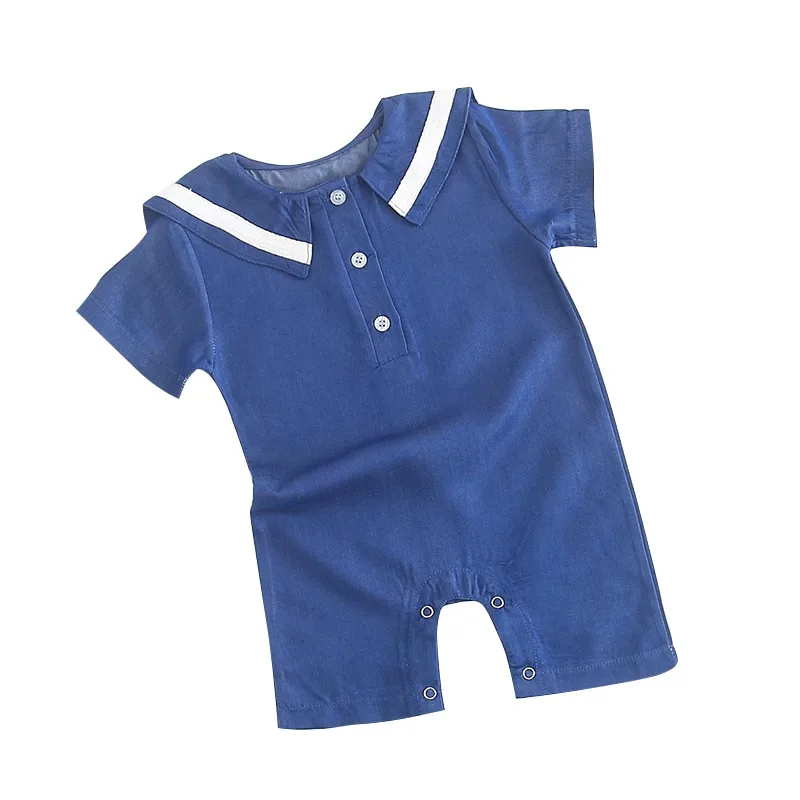 New Brand Newborn Infant Baby Girls Boys Outing Cotton Navy Collar