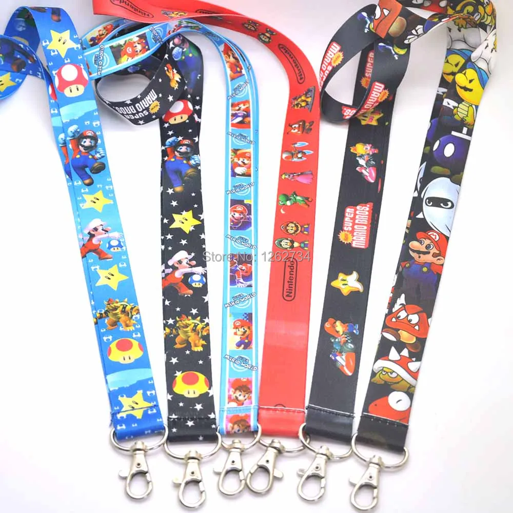 Super Mario Bros шейный ремешок для сотового телефона ID Card Key Lanyard PCXB