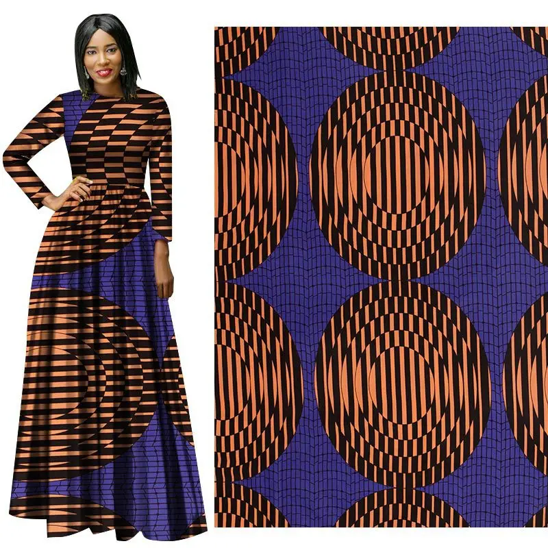 

gray wave 2019 new national Wind cotton calico Plain digital printed fabric wholesale 40FS1272