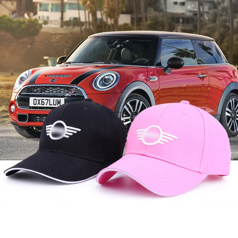 

2019 New pink/ black Fashion Cotton Car logo for mini performance Baseball Cap hat wholesale Men&woman