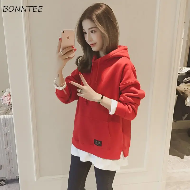 

Hoodies Women Chic All-match Simple Hooded Ladies Korean Style Striped Long Sleeve Warm Soft Harajuku Plus Velvet Womens Leisure