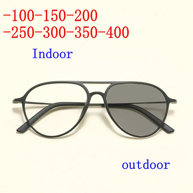 Мужские Солнцезащитные фотохромные Модные женские Оптические солнцезащитные очки в стиле ретро, фирменные оптические очки для близорукости, Обесцвечивающие солнцезащитные очки FML - Цвет линз: black-350