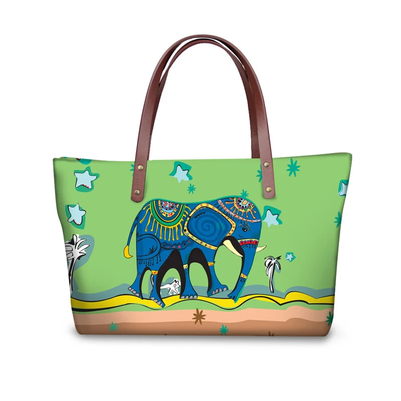 

Cute Cartoon Elephant Print Women Messenger Bags Luxury Brand Totes Cross-body Bag for Ladies Travel Large Handbags
