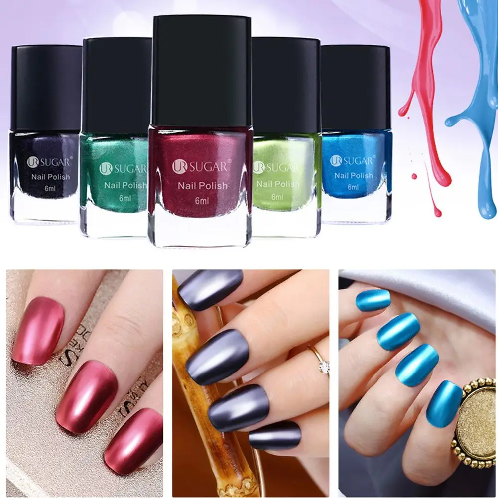 

5 Colors Colorful Pink Silver Gold Mirror Metallic Nail Polish Nail Lacquer Mirror Effect Gorgeous Nail Varnish