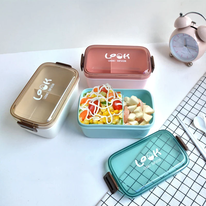 Ланч-бокс для микроволновки японский детей посуда порционная коробка Bento