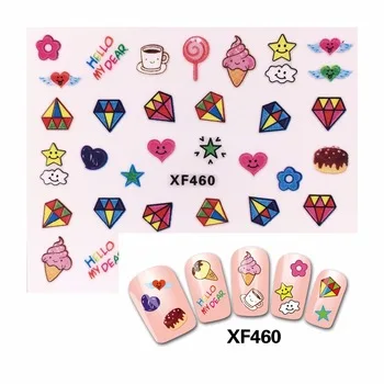 YZWLE 1 Sheet Monster Series 3D Nail Sticker Colorful Decals Nails Nail Art Sticker Decoration 460