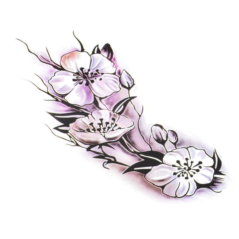 Shellhard 1 Sheet Waterproof Temporary Tattoo Sticher Womens Rose Flower Removable Body Arm Leg Art Fake Tattoo Sticker