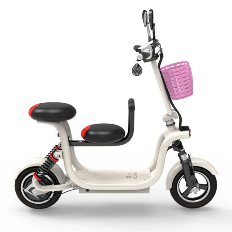 10-дюймовый складной электрический велосипед наряд для родителей и ребенка для электрического велосипеда светильник и легко носить с собой Электрический велосипед для путешествий по созданию электрических транспортных средств - Цвет: 13ah Double seat W