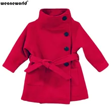 WEONEWORLD в году детское пальто Зимние пальто для девочек теплая куртка с бантом и длинными рукавами для девочек зимняя верхняя одежда Утепленная детская