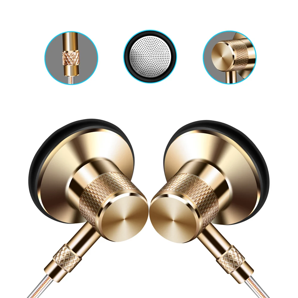 

2017 In-Ear Metal Earphone Pro HD Circle Iron With Microphone Wired Headset Noise Cancelling for Xiaomi iphone 5 5s 6 7 mp3/mp4