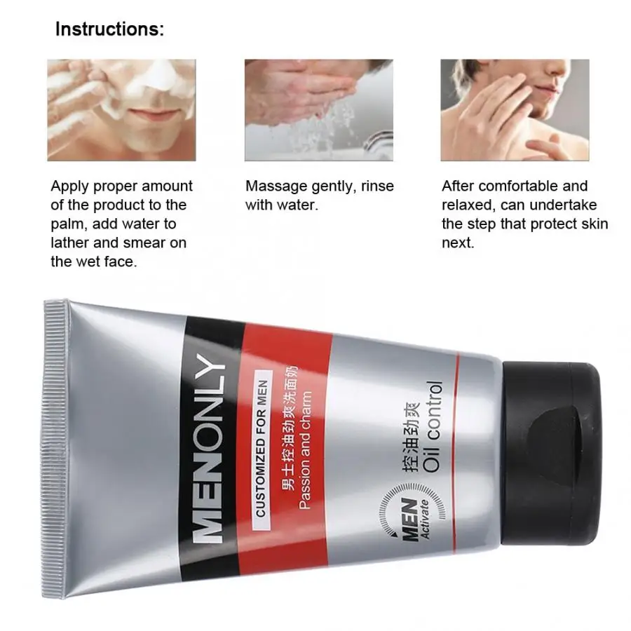 100 г мужской очищающее средство для лица с контролем масла увлажняющий уход за кожей глубокое очищение