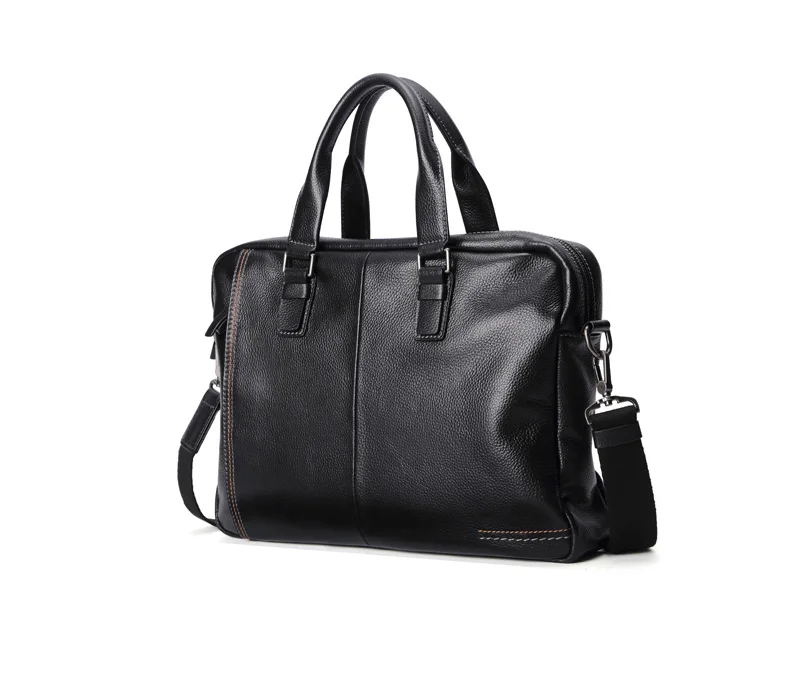 Модные Для Мужчин's Портфели натуральная кожа натуральная сумка Для мужчин кожаные сумки Большая Дорожная сумка для ноутбука мужской сумка