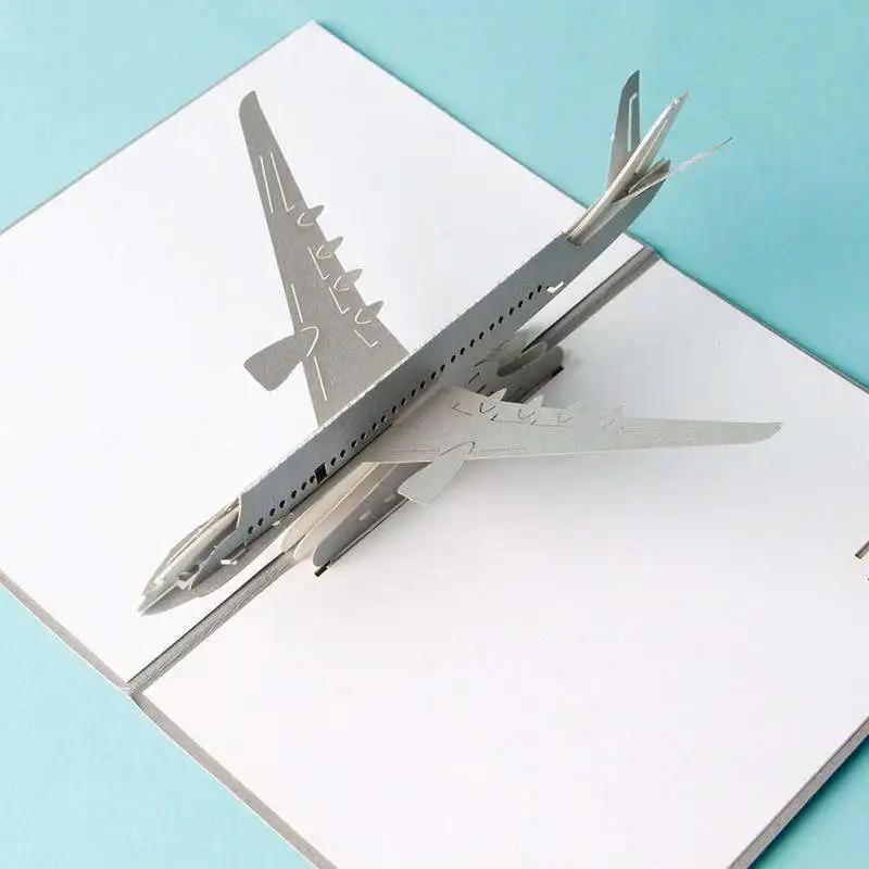 DoreenBeads 3D карта летящий самолет дизайн подарок для детей мальчиков мужчин подарок день рождения обратно в школу открытка по случаю выпускного бумажная скульптура 1 шт