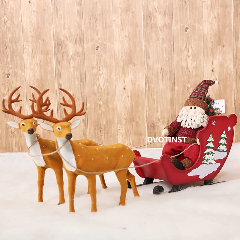 Dvotinst новорожденный реквизит для фотосъемки деревянные рождественские Санки автомобиль Deers набор детской съемки Fotografia аксессуар Студия фото реквизит