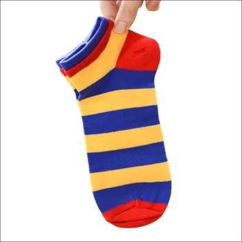 

High Quality Combed Cotton Men's Socks Ankle Sock Stripe Color Brand Man Sock For Men Colorful Dress Business Socks Retail