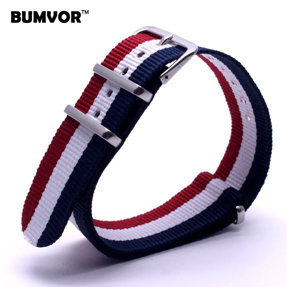 100PCS Heavy duty nylon straps 22mmNylon Watch band NATO strap zulu strap watch strap ring buckle 