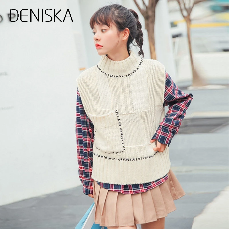 DENISKA 2018 Autumn Harajuku Ladies Sweaters Korea Women Winter Clothes