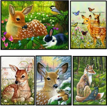 

Sika deer 5D diy Needlework diamond embroidery wedding decor resin diamond mosaic diy diamond painting 3d cross stitch RA1438