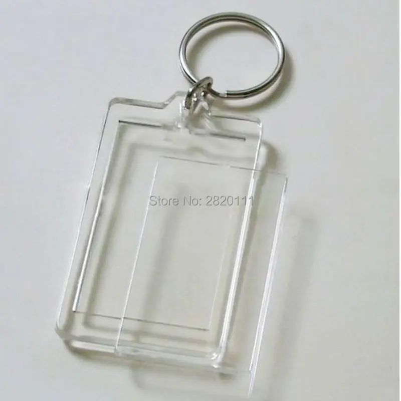 Wholesale 50PCS Blank Acrylic Square & Rectangle Photo Key Chains Photo